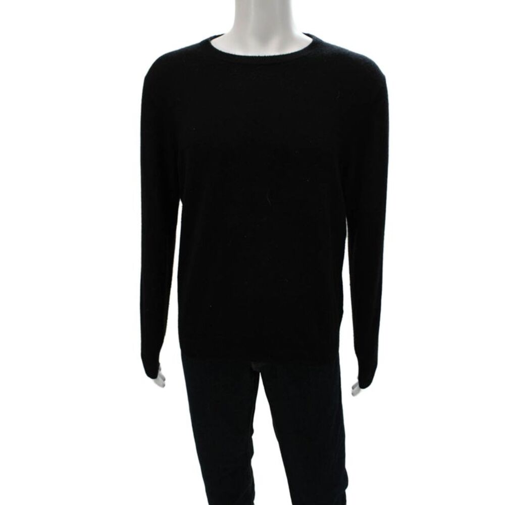 J Crew Mens 100% Cashmere Black Crewneck Pullover Sweater Size M